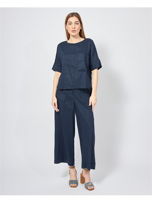 Alessia Santi blue blouse in linen ALESSIA SANTI | 511SD45037S2828